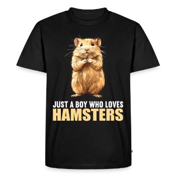 Hamster - T-shirt Premium bio Homme - noir - Devant - Nico (187cm)