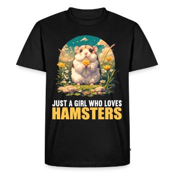 Hamster - T-shirt Premium bio Homme - noir - Devant - Nico (187cm)