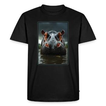 Hippopotamus Hippopotamus - Men's Premium Organic T-Shirt - black - Front - Nico (187cm)
