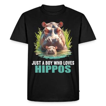 Hippopotamus Hippopotamus - Men's Premium Organic T-Shirt - black - Front - Nico (187cm)