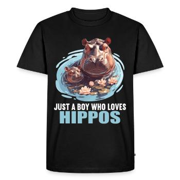 Hippopotamus Hippopotamus - Men's Premium Organic T-Shirt - black - Front - Nico (187cm)