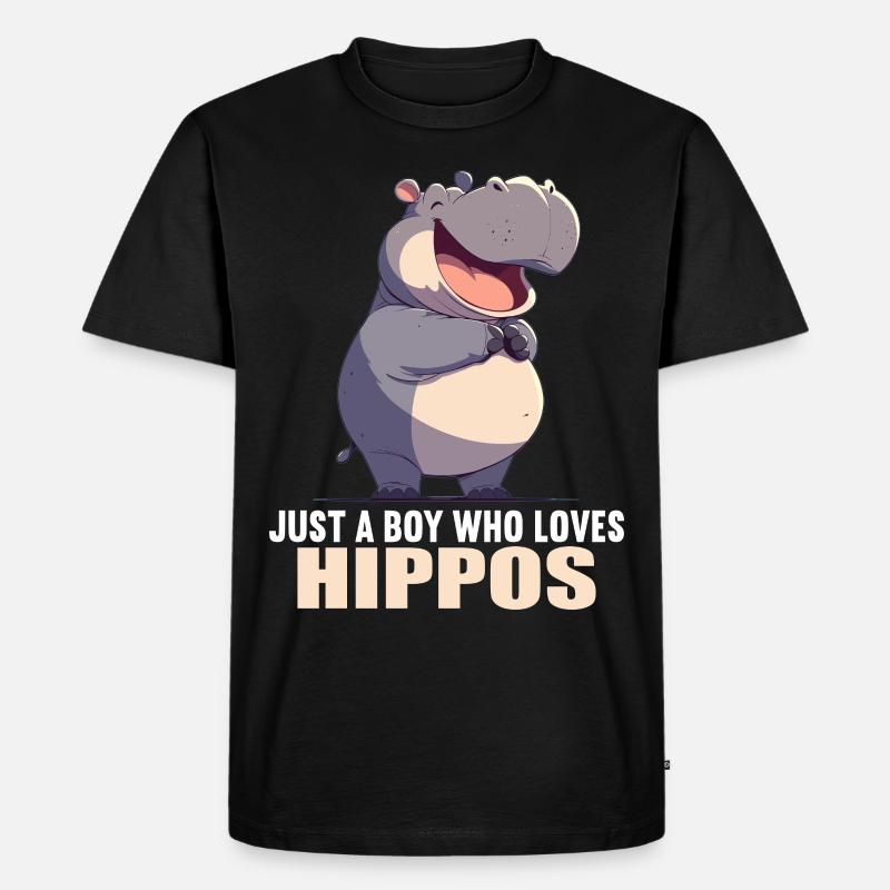 Nilpferd Flußpferd - Männer Premium Bio T-Shirt - Schwarz