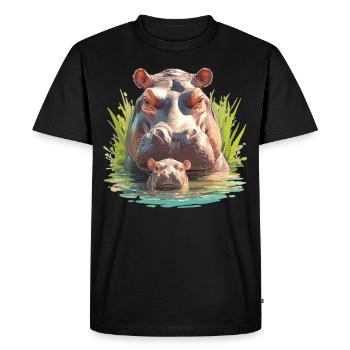 Hippopotamus Hippopotamus - Men's Premium Organic T-Shirt - black - Front - Nico (187cm)