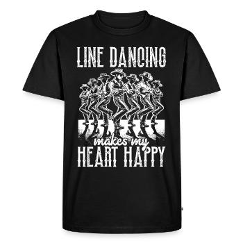 Line Dance, Country Music, Cowboy, Line Dance - Men's Premium Organic T-Shirt - black - Front - Nico (187cm)