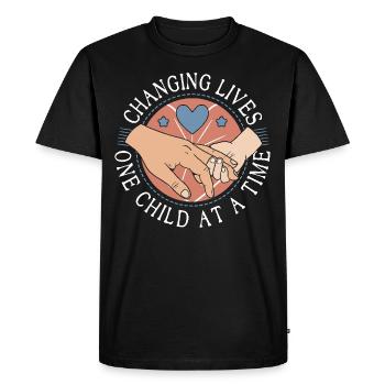 Cadeaux de remerciement pour les parents adoptifs Parents d’accueil - T-shirt Premium bio Homme - noir - Devant - Nico (187cm)