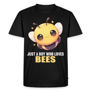 Bees Bee - Men's Premium Organic T-Shirt - black - Front - Nico (187cm)