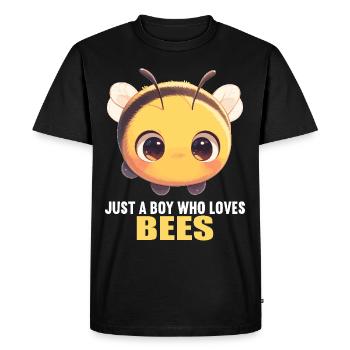 Bees Bee - Men's Premium Organic T-Shirt - black - Front - Nico (187cm)