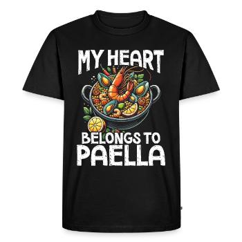 Paella Spanish cuisine Seafood - Men's Premium Organic T-Shirt - black - Front - Nico (187cm)