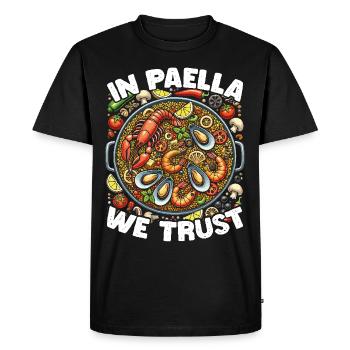 Paella Spanish cuisine Seafood - Men's Premium Organic T-Shirt - black - Front - Nico (187cm)