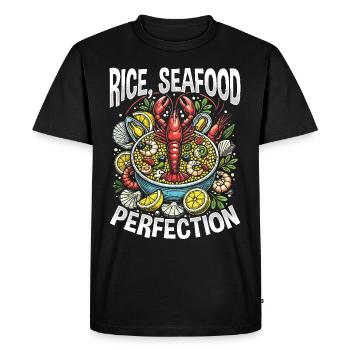 Paella Spanish cuisine Seafood - Men's Premium Organic T-Shirt - black - Front - Nico (187cm)