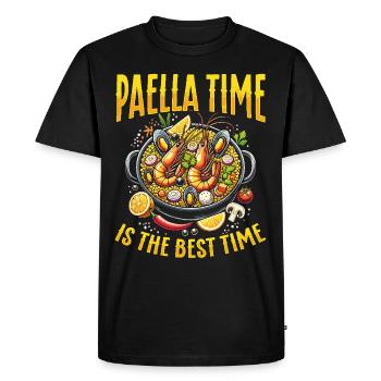 Paella Spanish cuisine Seafood - Men's Premium Organic T-Shirt - black - Front - Nico (187cm)
