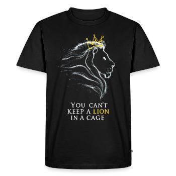 You cant keep a lion in a cage - Men's Premium Organic T-Shirt - black - Front - Nico (187cm)