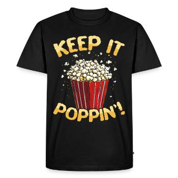 Gardez-le éclatant ! Pop-corn - T-shirt Premium bio Homme - noir - Devant - Nico (187cm)