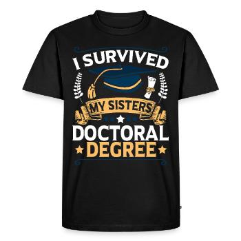 Doctorates survived doctorates - Men's Premium Organic T-Shirt - black - Front - Nico (187cm)