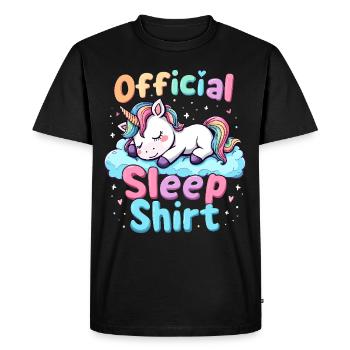Chemise de nuit officielle, Licorne, Nuit - T-shirt Premium bio Homme - noir - Devant - Nico (187cm)