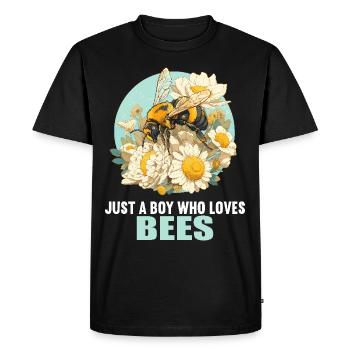 Bees Bee - Men's Premium Organic T-Shirt - black - Front - Nico (187cm)