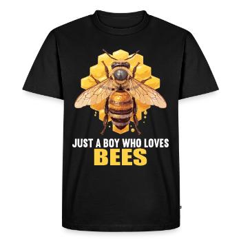 Bees Bee - Men's Premium Organic T-Shirt - black - Front - Nico (187cm)