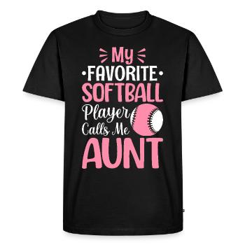 Ma joueuse de softball préférée m’appelle tante - T-shirt Premium bio Homme - noir - Devant - Nico (187cm)