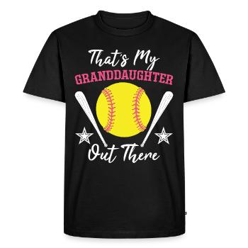 Softball C’est ma petite-fille là-bas - T-shirt Premium bio Homme - noir - Devant - Nico (187cm)
