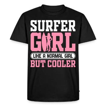 Surfeuse Surf Girl Comme une fille normale, mais - T-shirt Premium bio Homme - noir - Devant - Nico (187cm)
