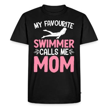 Natation Ma nageuse préférée m’appelle maman - T-shirt Premium bio Homme - noir - Devant - Nico (187cm)