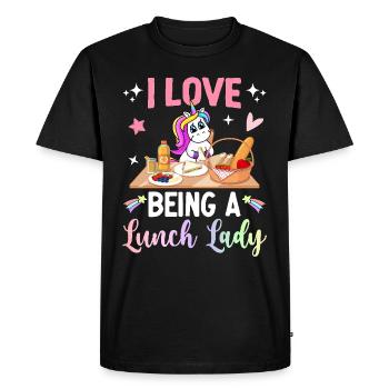 J’aime être une dame du déjeuner Cafetira Crew Design - T-shirt Premium bio Homme - noir - Devant - Nico (187cm)