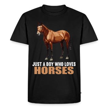 Chevaux Cheval - T-shirt Premium bio Homme - noir - Devant - Nico (187cm)
