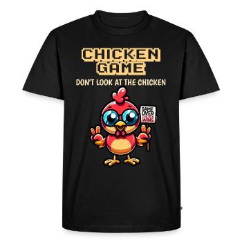 The Chicken Game Funny Farm - Men's Premium Organic T-Shirt - black - Front - Nico (187cm)