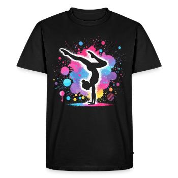 Turnen Gymnastik Turnerin Akrobatik Bodenturnen - Männer Premium Bio T-Shirt - Schwarz - Vorne - Nico (187cm)