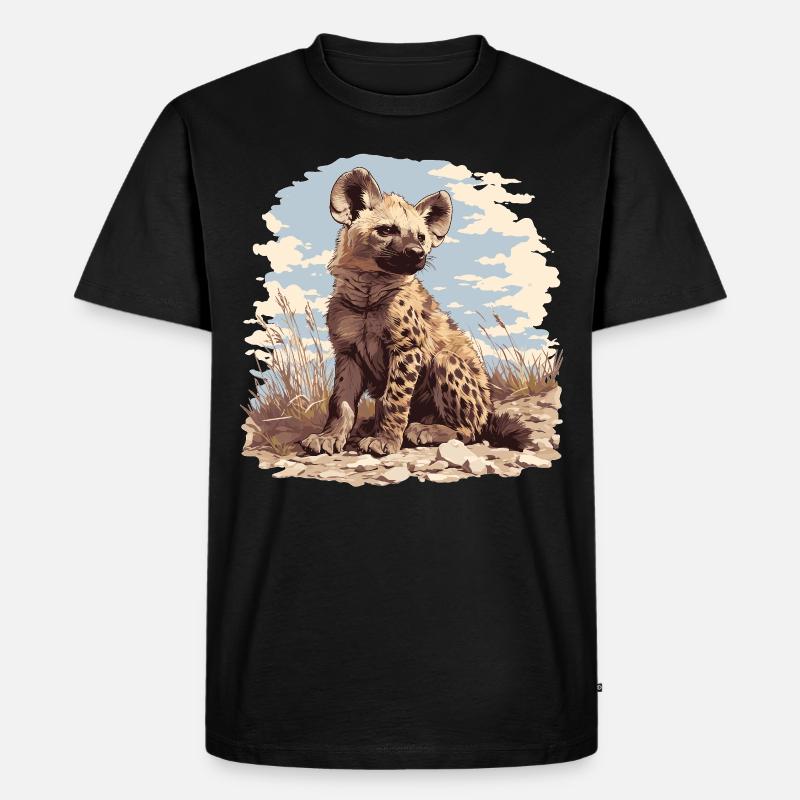Hyänen Hyäne - Männer Premium Bio T-Shirt - Schwarz