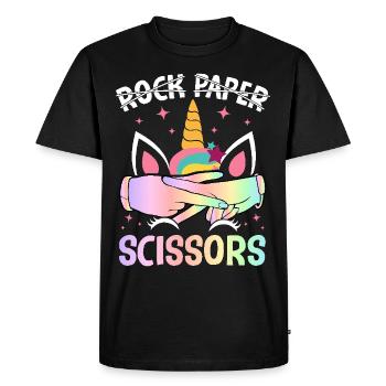 Drôle Lesbienne Pride LGBTQ Rock Papier Ciseaux - T-shirt Premium bio Homme - noir - Devant - Nico (187cm)