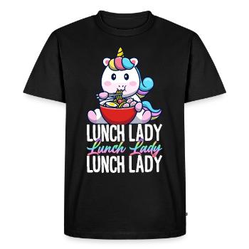 Lunch Lady Cafeteria Crew Design for - Men's Premium Organic T-Shirt - black - Front - Nico (187cm)