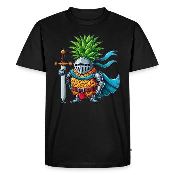 Chevalier ananas - T-shirt Premium bio Homme - noir - Devant - Nico (187cm)
