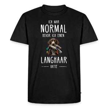 Allemand à poil long I chien de chasse chien d’arrêt motif pour - T-shirt Premium bio Homme - noir - Devant - Nico (187cm)