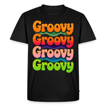 Groovy Hippie 70s 1970s 60s Party - Men's Premium Organic T-Shirt - black - Front - Nico (187cm)