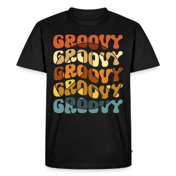 Groovy Hippie 70s 1970s 60s Party - Men's Premium Organic T-Shirt - black - Front - Nico (187cm)