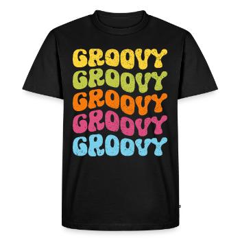 Groovy Hippie 70s 1970s 60s Party - Men's Premium Organic T-Shirt - black - Front - Nico (187cm)