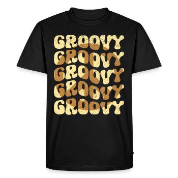 Groovy Hippie 70s 1970s 60s Party - Men's Premium Organic T-Shirt - black - Front - Nico (187cm)