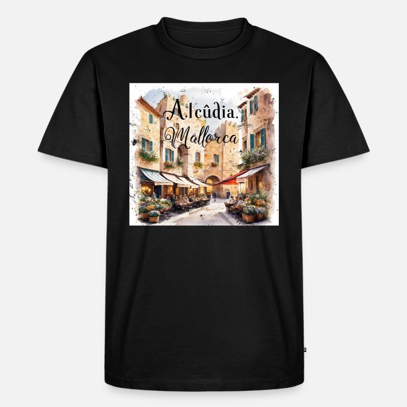 Alcudia Mallorca - Männer Premium Bio T-Shirt - Schwarz