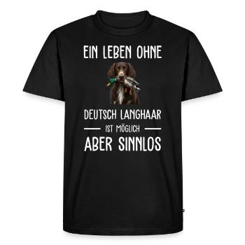 Allemand à poil long I chien de chasse chien d’arrêt motif pour - T-shirt Premium bio Homme - noir - Devant - Nico (187cm)
