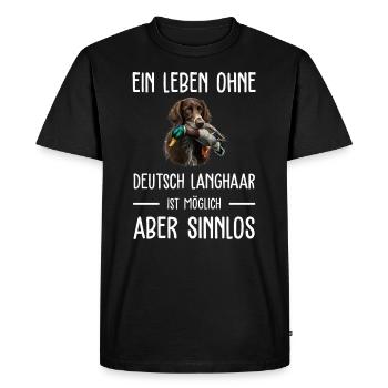 Allemand à poil long I chien de chasse chien d’arrêt motif pour - T-shirt Premium bio Homme - noir - Devant - Nico (187cm)