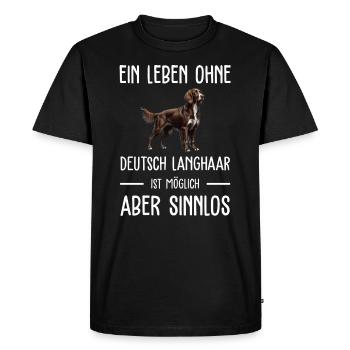 Allemand à poil long I chien de chasse chien d’arrêt motif pour - T-shirt Premium bio Homme - noir - Devant - Nico (187cm)