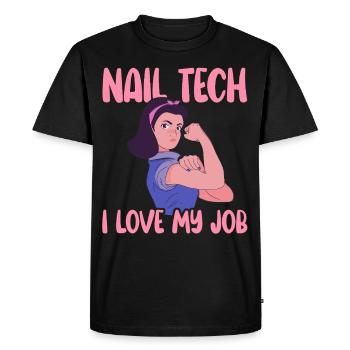 J’adore mon métier de prothésiste ongulaire - T-shirt Premium bio Homme - noir - Devant - Nico (187cm)