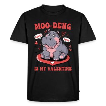 L’amour mignon drôle moo-deng est ma Saint-Valentin - T-shirt Premium bio Homme - noir - Devant - Nico (187cm)