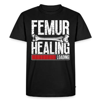 Fracture du fémur Jambe cassée - T-shirt Premium bio Homme - noir - Devant - Nico (187cm)