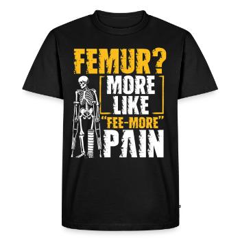 Fracture du fémur Jambe cassée - T-shirt Premium bio Homme - noir - Devant - Nico (187cm)