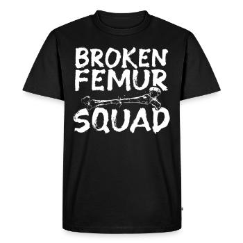 Fracture du fémur Jambe cassée - T-shirt Premium bio Homme - noir - Devant - Nico (187cm)