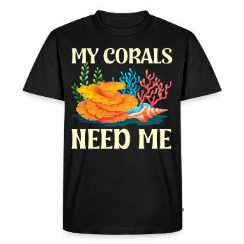 coral reef coral aquarium aquarist mine - Men's Premium Organic T-Shirt - black - Front - Nico (187cm)