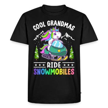 Cool mamies conduisant motoneige mamie - T-shirt Premium bio Homme - noir - Devant - Nico (187cm)