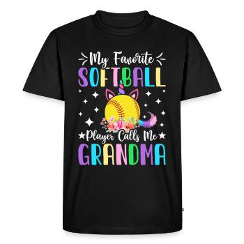 Ma joueuse de softball préférée m’appelle grand-mère - T-shirt Premium bio Homme - noir - Devant - Nico (187cm)
